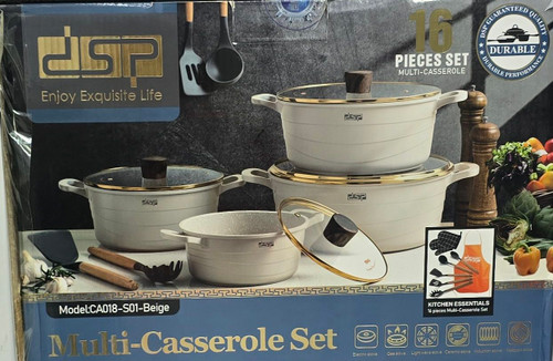 سرویس قابلمه ۱۶ پارچه DSP مدل CA018-S01-Beige